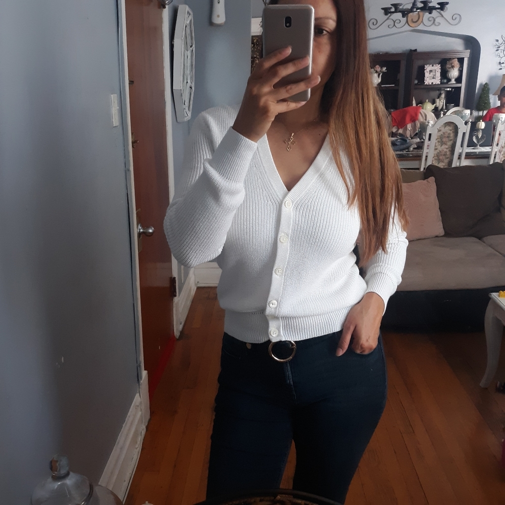 J.crew Ribbed shimmer buttons cardigan